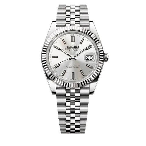 Seiko Mod Datejust silver dial