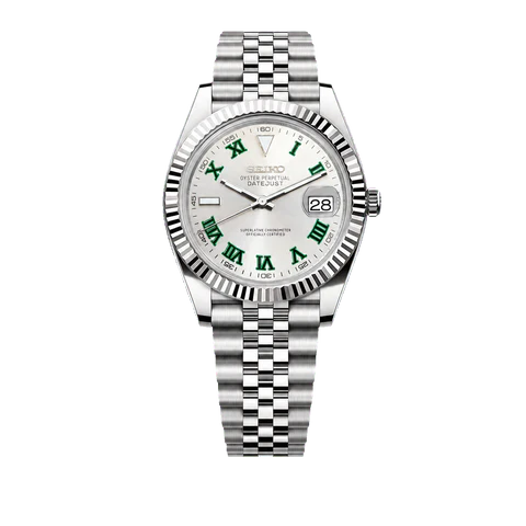 Seiko Mod Datejust silver Wimbledon dial