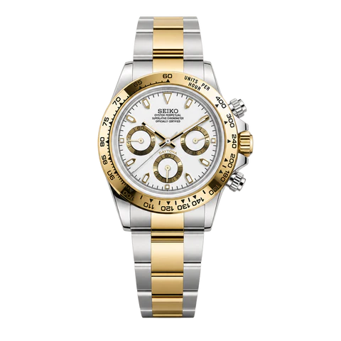 Seiko Mod Daytona two tone gold racer dial