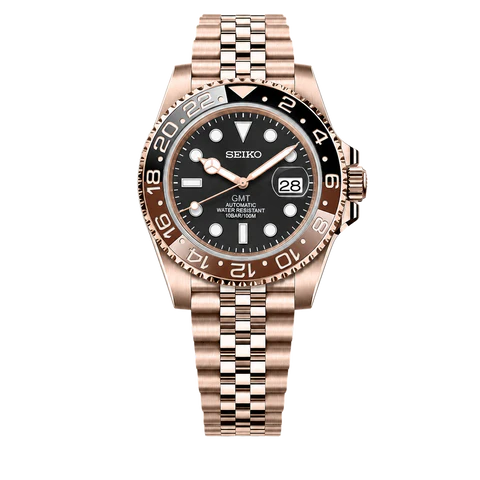Seiko Mod GMT Root Beer rose gold