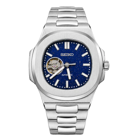 Seiko Mod Nautilus galaxy open heart
