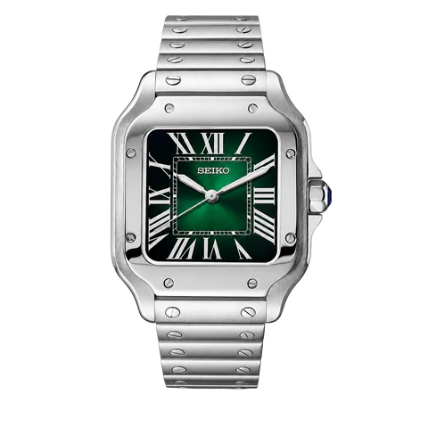 Seiko Mod Santos green dial